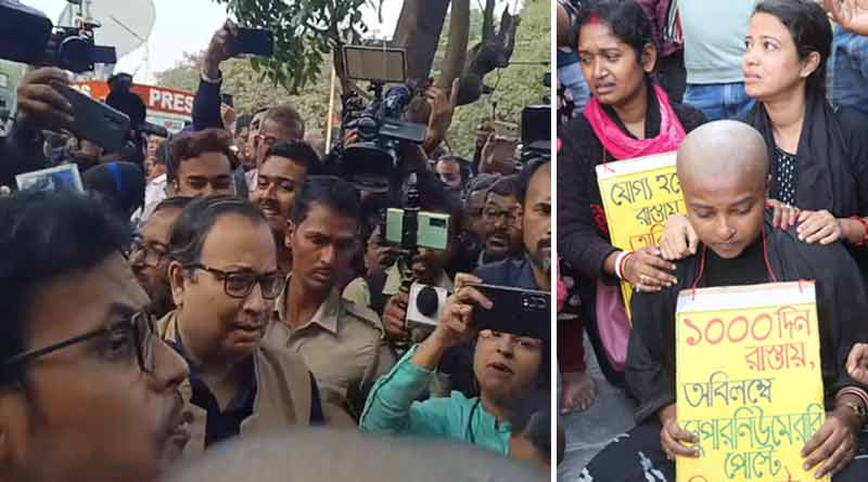 Kunal Ghosh joins SLST protest venue in Kolkata | Sangbad Pratidin