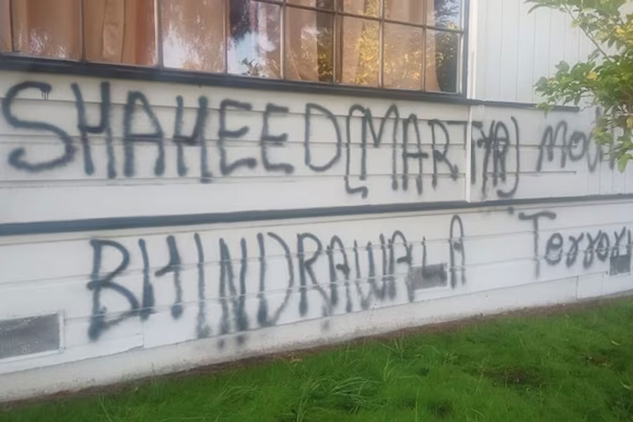 Hindu temple defaced with pro-Khalistani slogans in US | Sangbad Pratidin