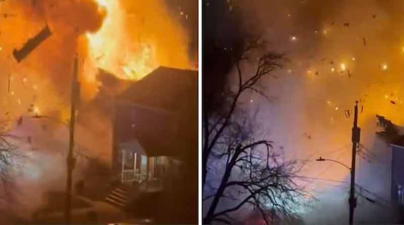 US house explodes minutes after cops warn of man setting off flare gun। Bengali News