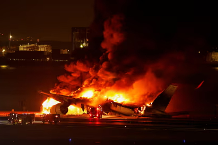 Japan Airlines Plane Collided With Coast Guard Jet | Sangbad Pratidin