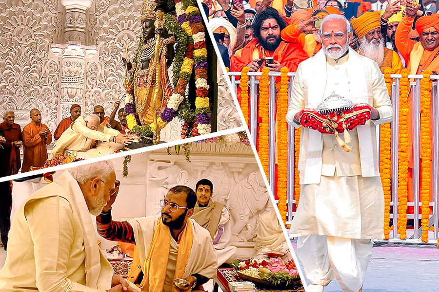 PM Narendra Modi unveiled the Ram Lalla idol at Ram Mandir in Ayodhya | Sangbad Pratidin