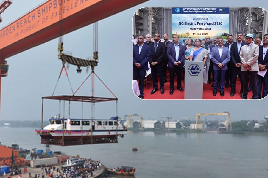 GRSE launches state's first next-generation electric ferry for Bengal government। Sangbad Pratidin