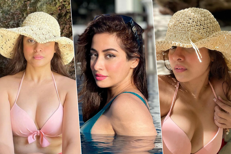 গোলাপি আভায় যৌবনের মাদকতা, বক্ষবিভাজিকার গভীরতায় নেটপাড়া কাঁপালেন নায়িকা