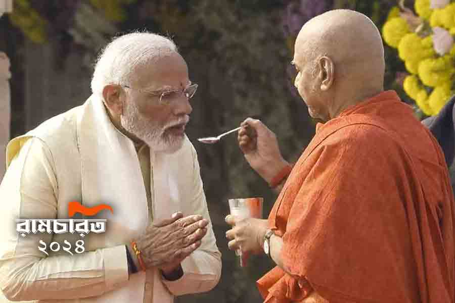 Here is what PM Modi did before performing consecration ceremony in Ram Mandir | Sangbad Pratidin