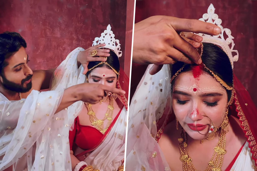 Ena Saha is beautiful bride in 'wedding' video | Sangbad Pratidin