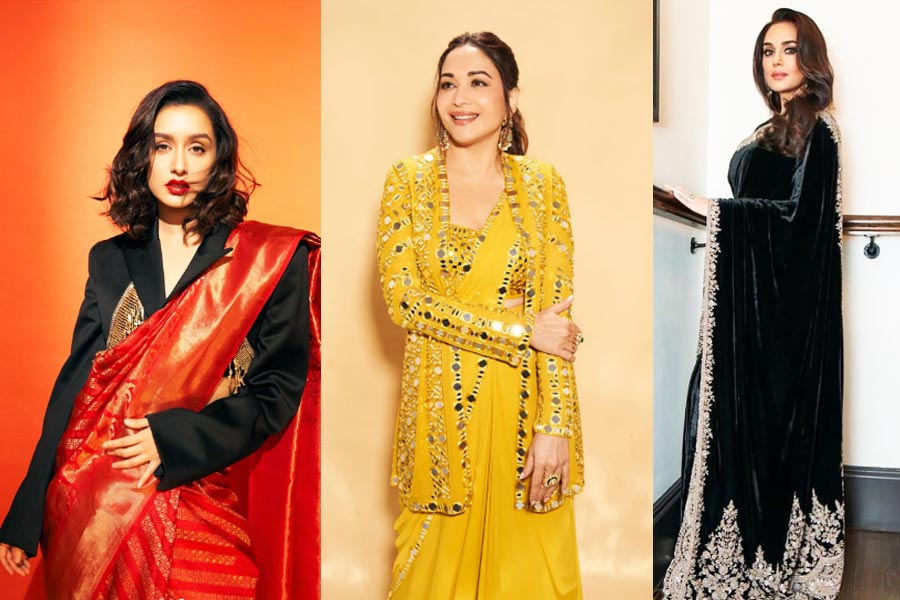 Bollywood celeb inspired chic ways to slay in sarees during winter | Sangbad Pratidin