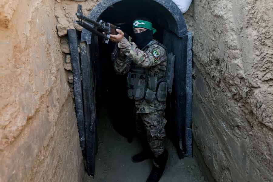 Israeli forces find tunnel of Hamas in Gaza school with photos of weapons for children। Sangbad Pratidin