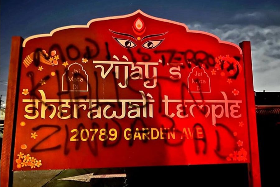 Khalistanis allegedly vandalised Hindu temple in California | Sangbad Pratidin