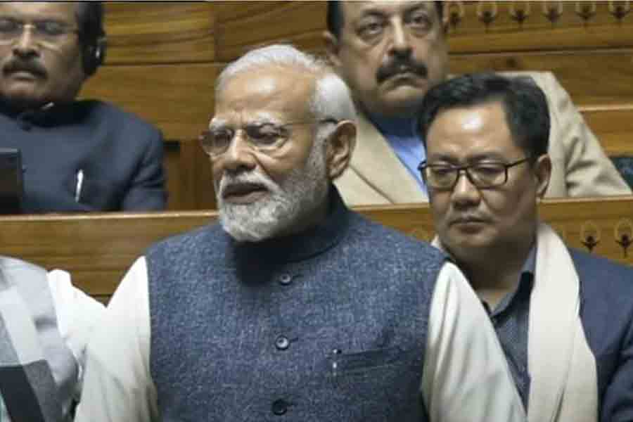 PM Modi speaks on Ram Mandir issue in Parliament | Sangbad Pratidin