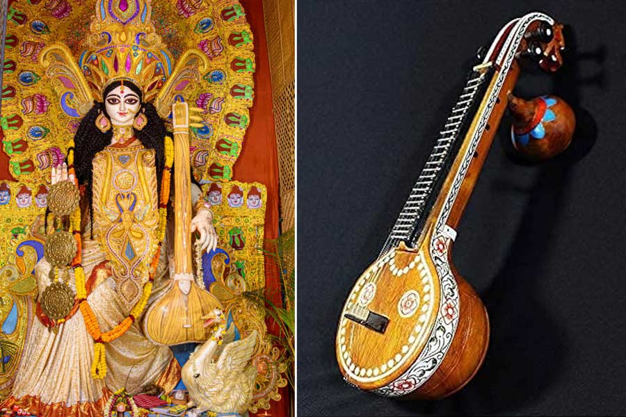 Saraswati Puja 2024: instrument of Lord Saraswati not found anymore in market | Sangbad Pratidin