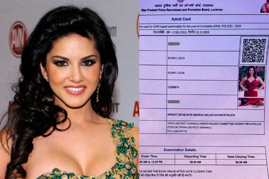 Sunny Leone's photo appears on UP Police recruitment exam admit card creates buzz। Sangbad Pratidin