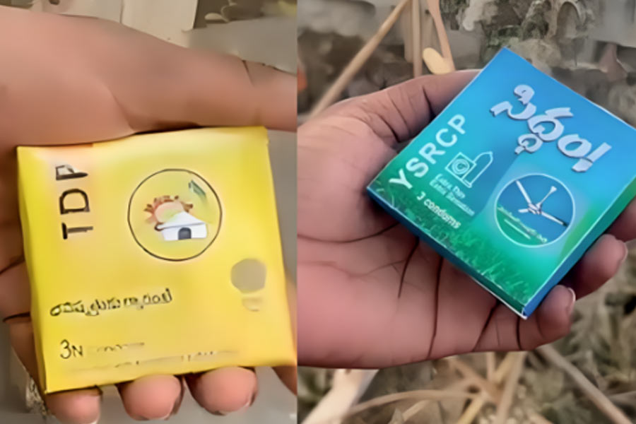 Condoms with party symbols creates controversy in Andhra। Sangbad Pratidin