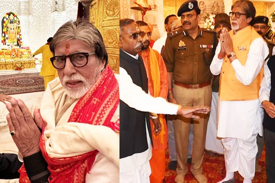 Amitabh Bachchan offers prayers at Ram Mandir in Ayodhya | Sangbad Pratidin