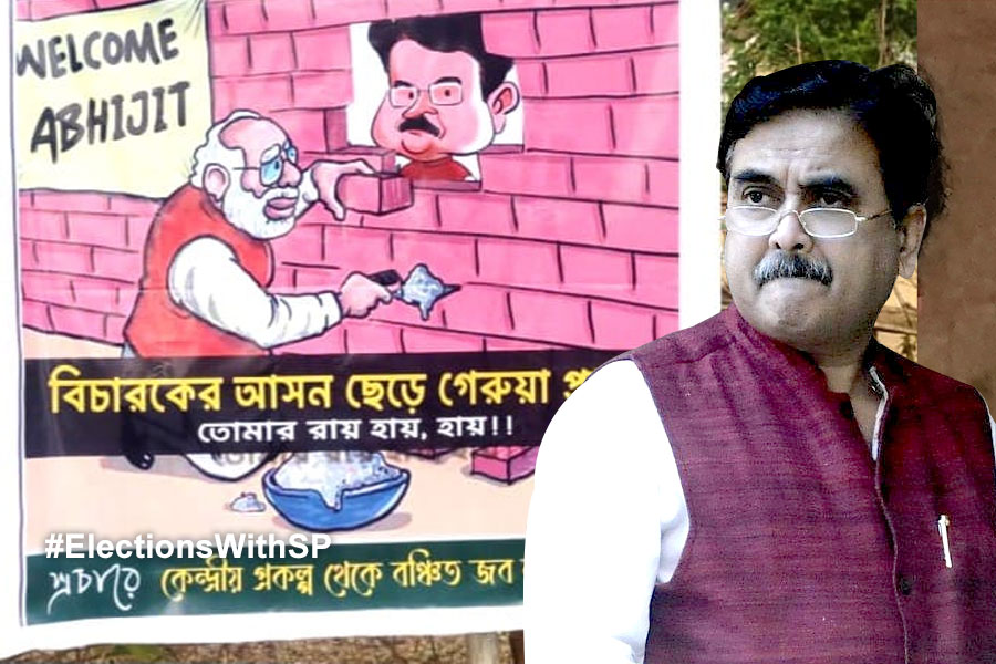 Many poster found in medinipur against Abhijit Gangopadhyay ahead of Lok sabha Election