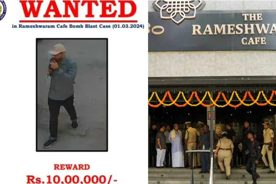 10 lakh Rupees reward on Bengaluru cafe bomber by NIA