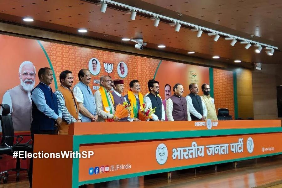 Six former Himachal Pradesh Congress MLAs and three independent MLAs joined the BJP