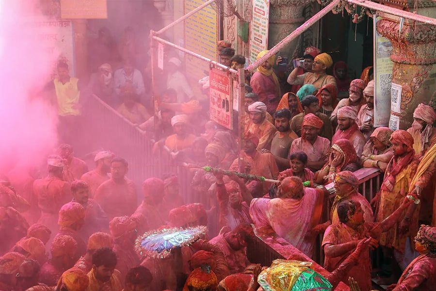 Braj Holi Celebrations on Ekadashi Paint Mathura, Vrindavan, and Barsana in Vibrant Hues