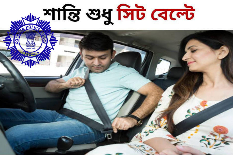Kolkata Police preaches warning about seatbelt using viral sentence