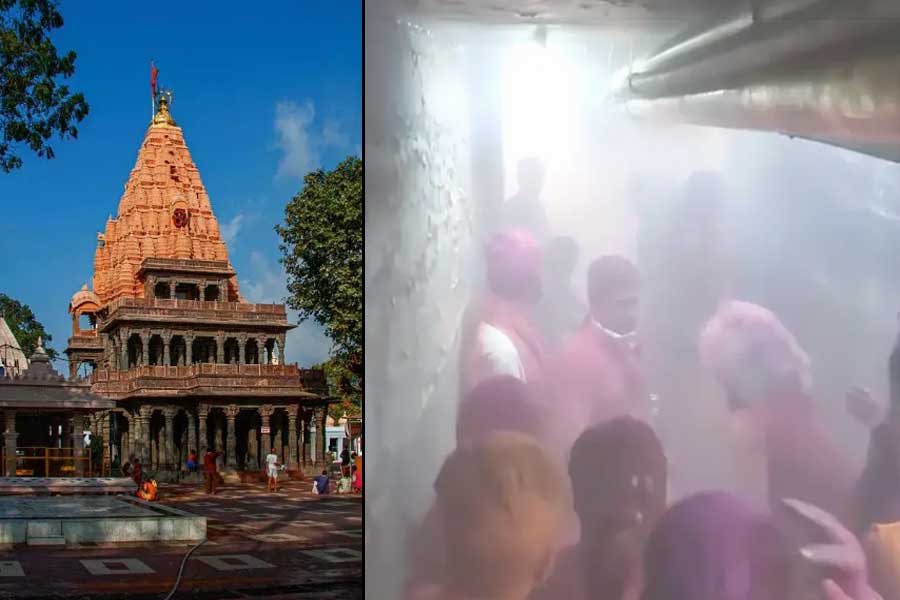 At least 13 priests were injured after a fire broke out at the Mahakal temple in Madhya Pradesh's Ujjain