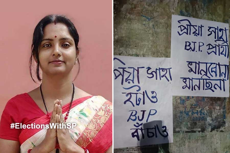 Bolpur Lok Sabha Election News: Posters against BJP candidte of Bolpur Priya Saha