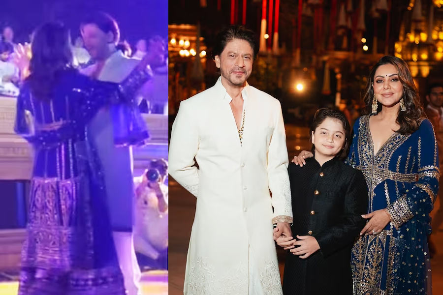 SRK-Gauri Khan Dance To Veer Zaara's song at Ambai's pre wedding bash