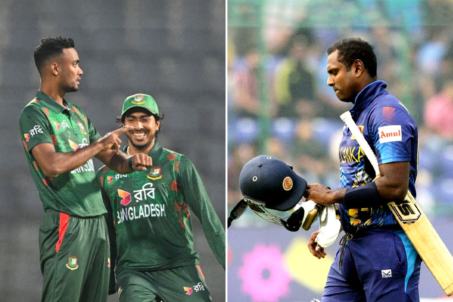 Bangladesh pacer Sofirful Islam's timed out celebration against Sri Lanka