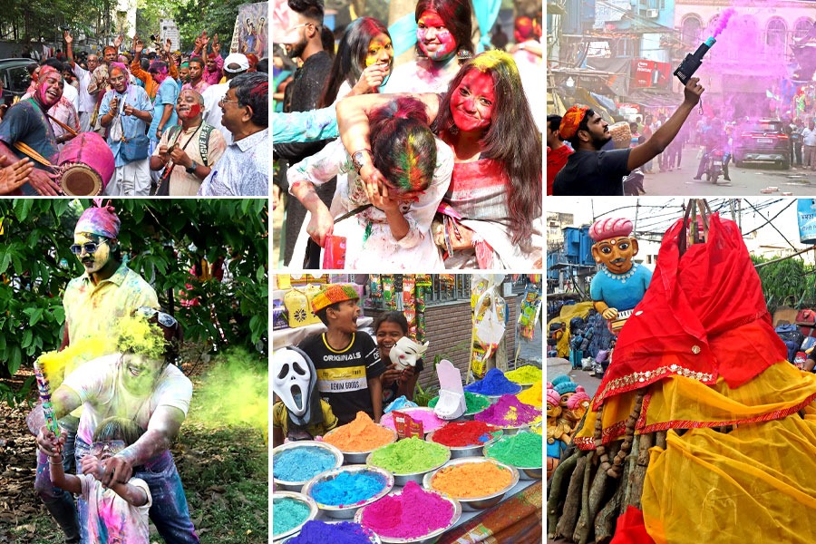 লাগল যে দোল…! প্রাক দোল উৎসবে আবিরে রঙিন তিলোত্তমা