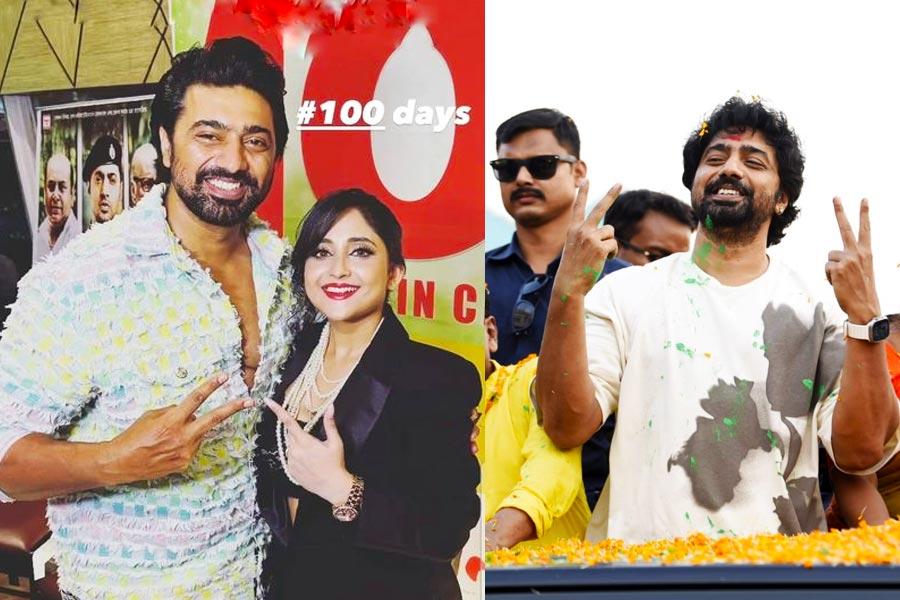 দিনে নেতা, রাতে অভিনেতা! ঘাটলে প্রচার সেরেই ‘প্রধান’-এর সেঞ্চুরি সেলিব্রেশনে দেব