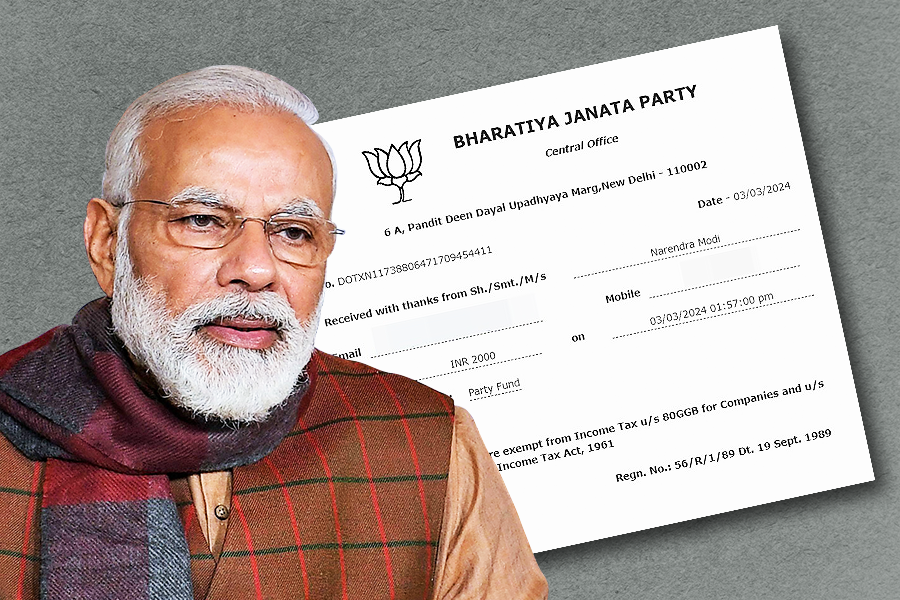 PM Modi donates Rupees 2,000 to BJP fund and urges all to contribute