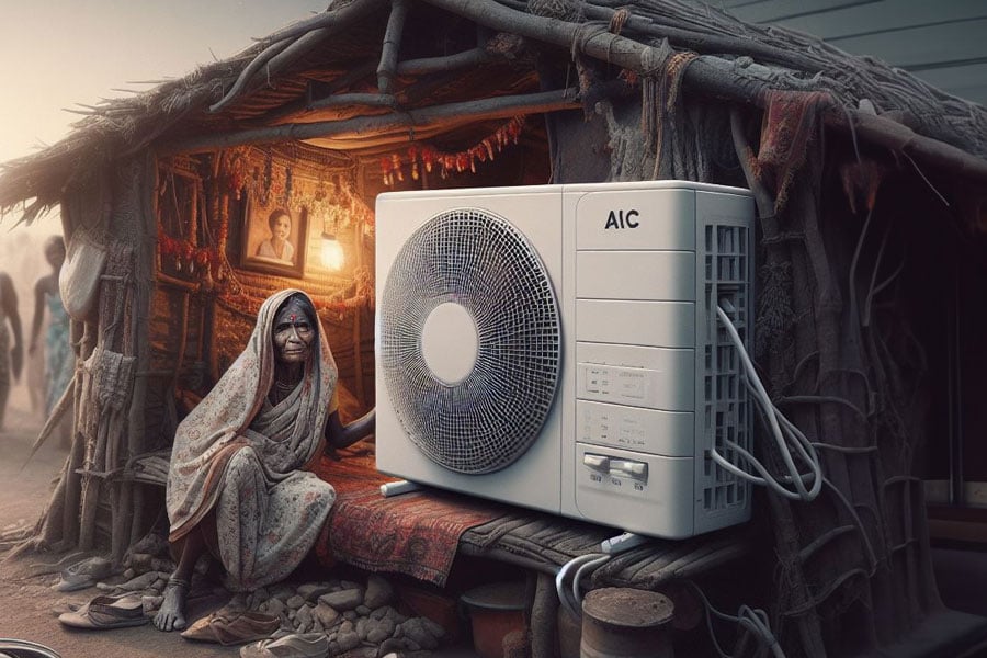 Rag picker installs AC in his hut by hooking line in Kolkata