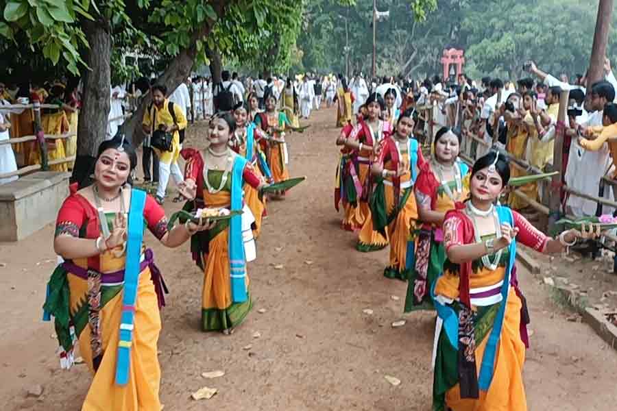 Breaking the tradition this year Visva Bharati celebrated Basanta Utsav in a different way