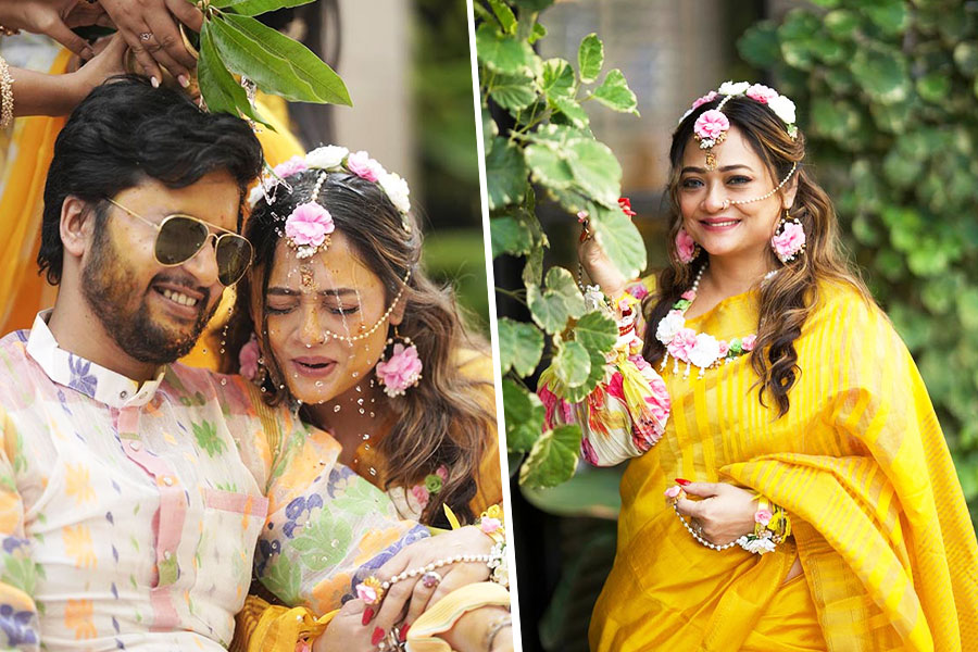 ফুলের গয়নায় সেজে লাজে রাঙা রূপাঞ্জনা, রাতুলের গায়ে হলুদের ছোঁয়া, দেখুন অ্যালবাম
