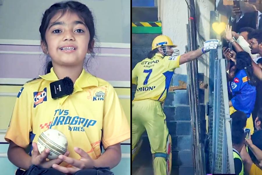 The little girl who got gift from MS Dhoni, makes a promise