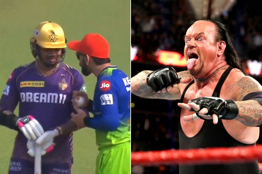 RCB Star Virat Kohli taunts Sunil Narine in WWE Undertaker style