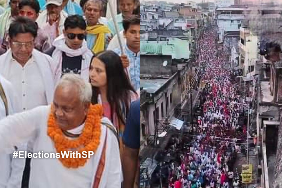 Congress CPIM alliance candidate Nepal Mahato's rally at Purulia Lok Sabha constitution