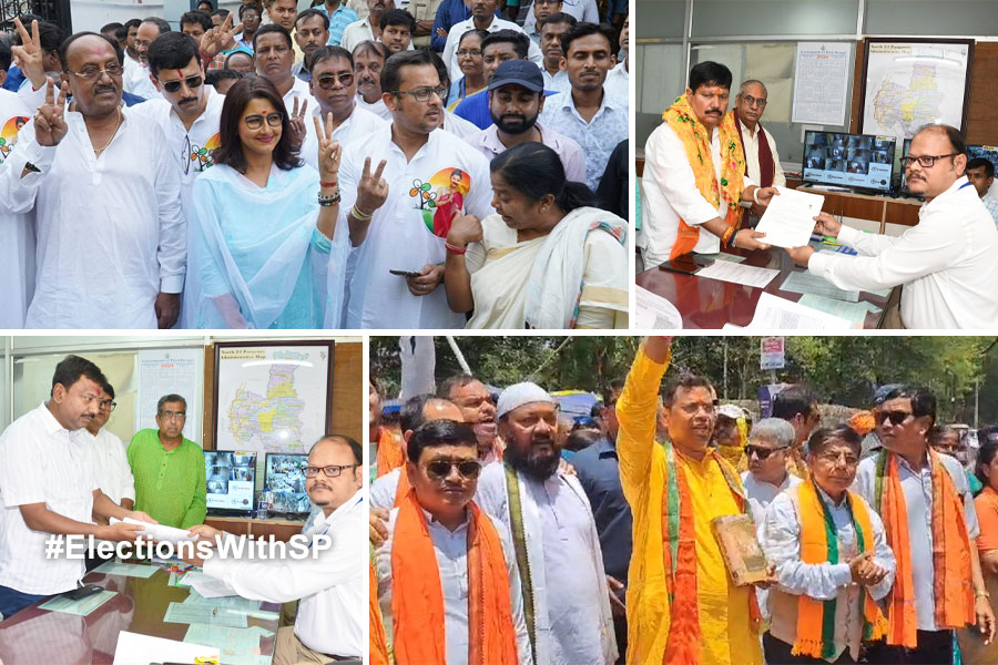 স্বামীর সঙ্গে রচনা, গীতা হাতে সৌমিত্র, দেখে নিন মনোনয়ন পর্বের ছবি