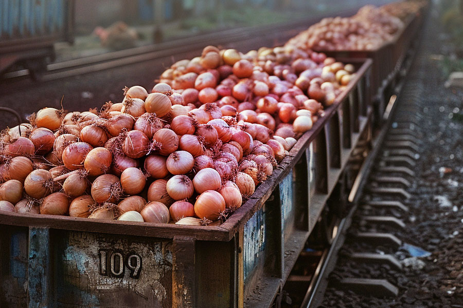 Onion went to Bangladesh by freight train from India