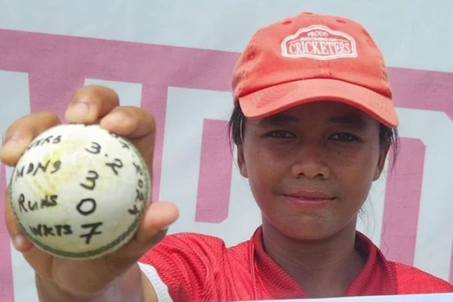 Indonesian bowler Rohmalia Rohmalia made history after recording the best bowling figures in T20Is