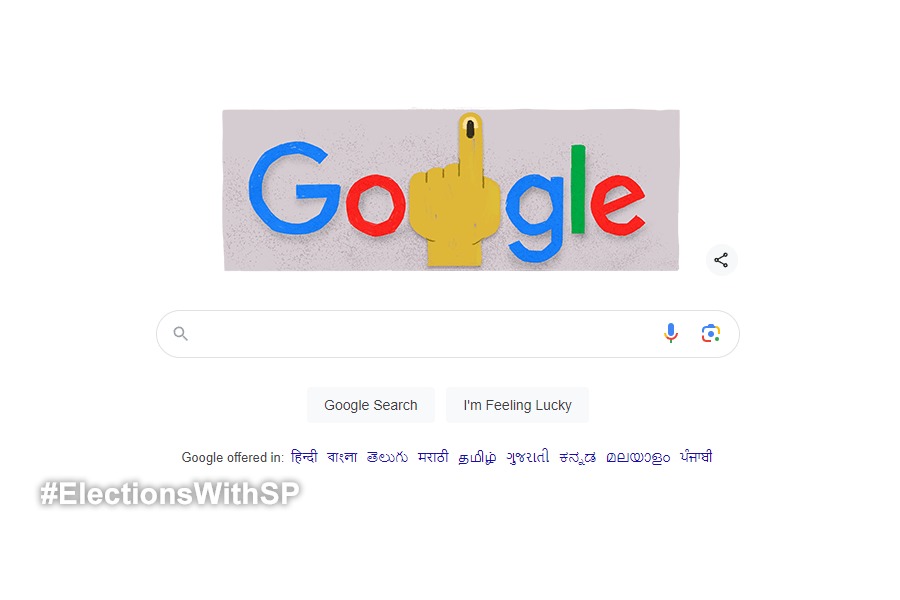 Google doodle changed during first phase of Lok Sabha election