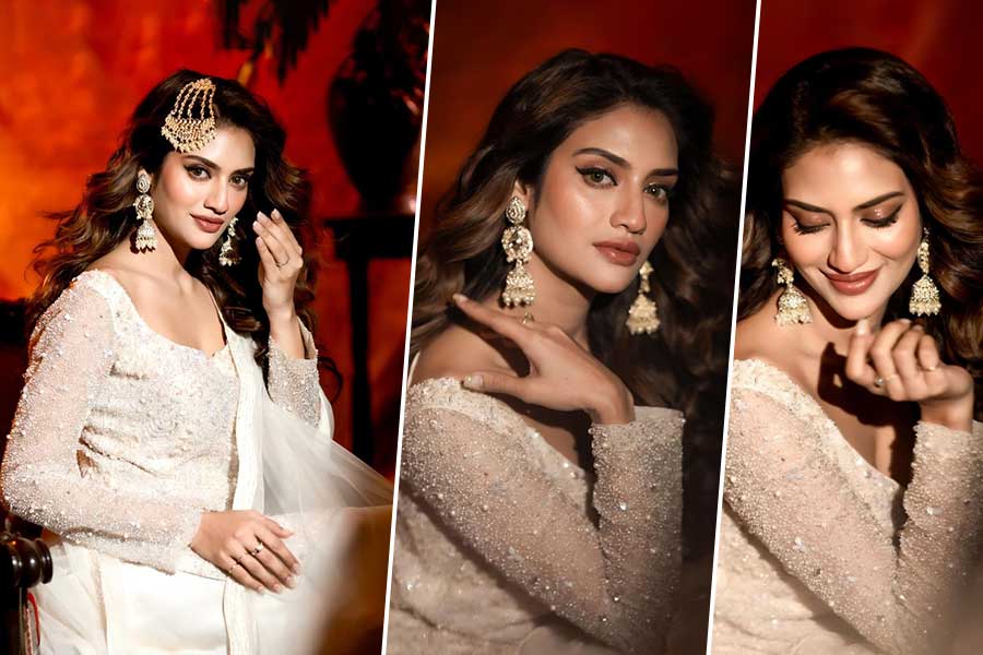 সাবেকি সাজে ইদের চাঁদ দেখলেন নুসরত, ‘যশ কোথায়?’ প্রশ্ন নেটিজেনদের