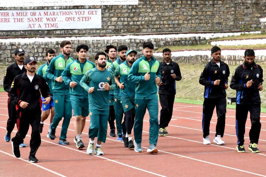 Pakistan team trains at Kakul for upcoming matches and T-20 World Cup