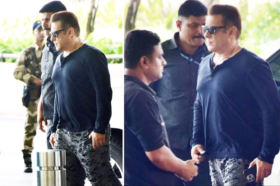 Salman Khan at airport with tight security after firing incident