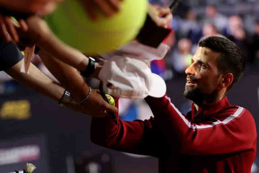 Novak Djokovic was writhing in pain after being struck on head