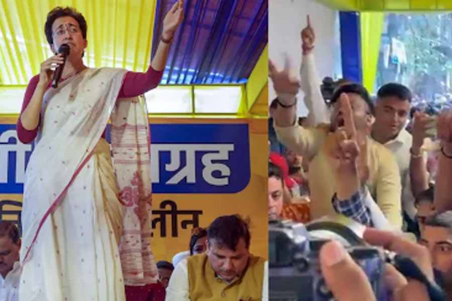 অতিশীর অনশনে কেজরি-বিরোধী স্লোগান! বিক্ষোভকারীদের হুঁশিয়ারি নেত্রীর