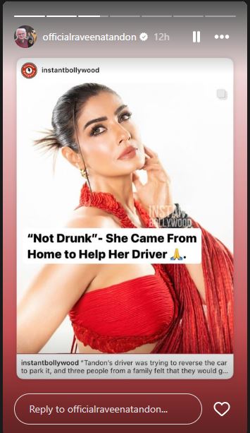 Raveena Insta story