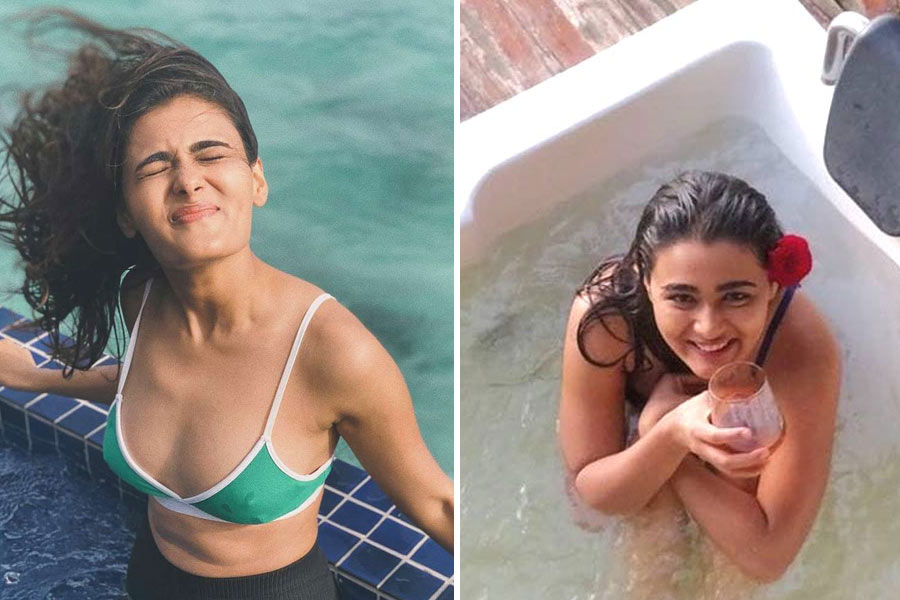 ‘উড়ে জব জব জুলফে তেরি…’, সুন্দরী শালিনীর বৃষ্টিভেজা শরীর যেন কামনার কাব্য