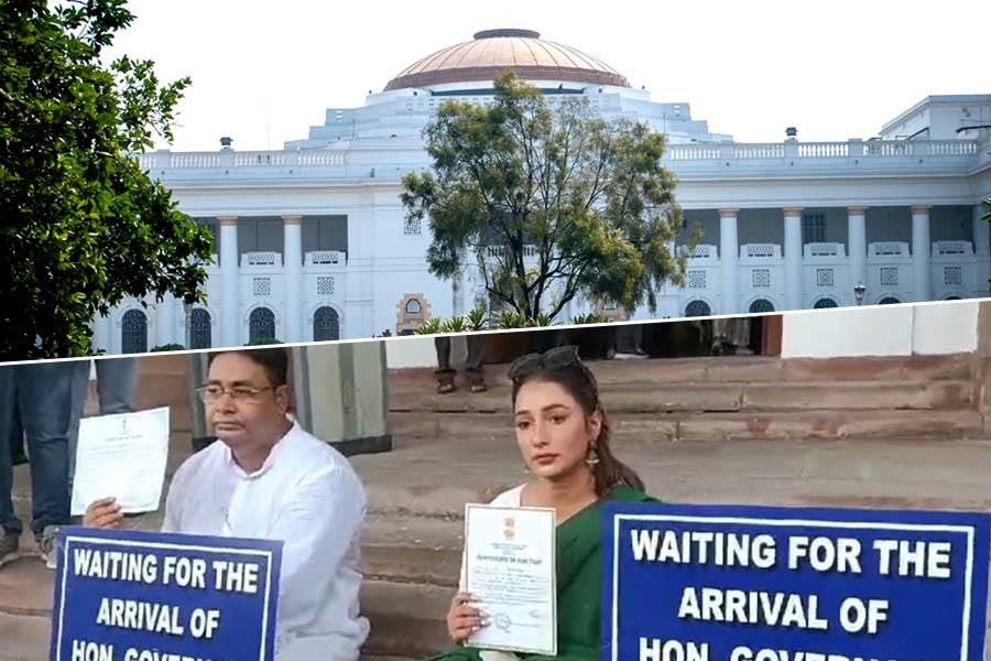 ‘কপালটাই খারাপ’, বিধানসভার সিঁড়িতে রাজ্যপালের ‘অপেক্ষা’য় সায়ন্তিকা