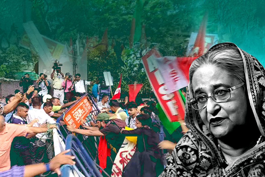 ‘খুনি হাসিনার শাস্তি চাই’, বাংলাদেশ-বিক্ষোভে রণক্ষেত্র বৃষ্টিভেজা কলকাতা