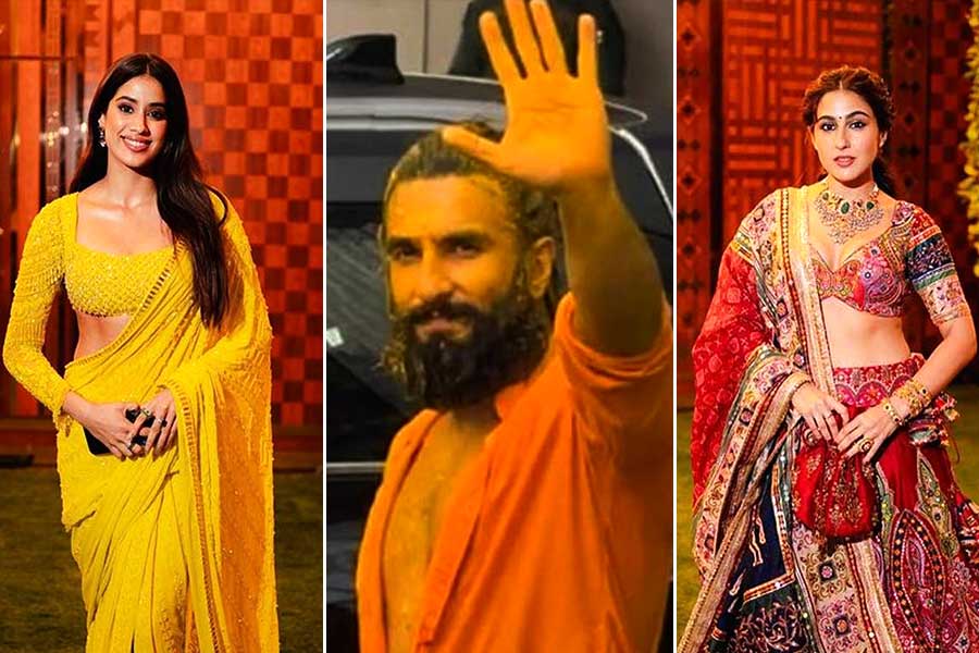 অনন্ত-রাধিকার অনুষ্ঠানে বলিউডের হাজিরা, শাড়িতে মোহময়ী জাহ্নবী, হলুদে স্নান রণবীরের