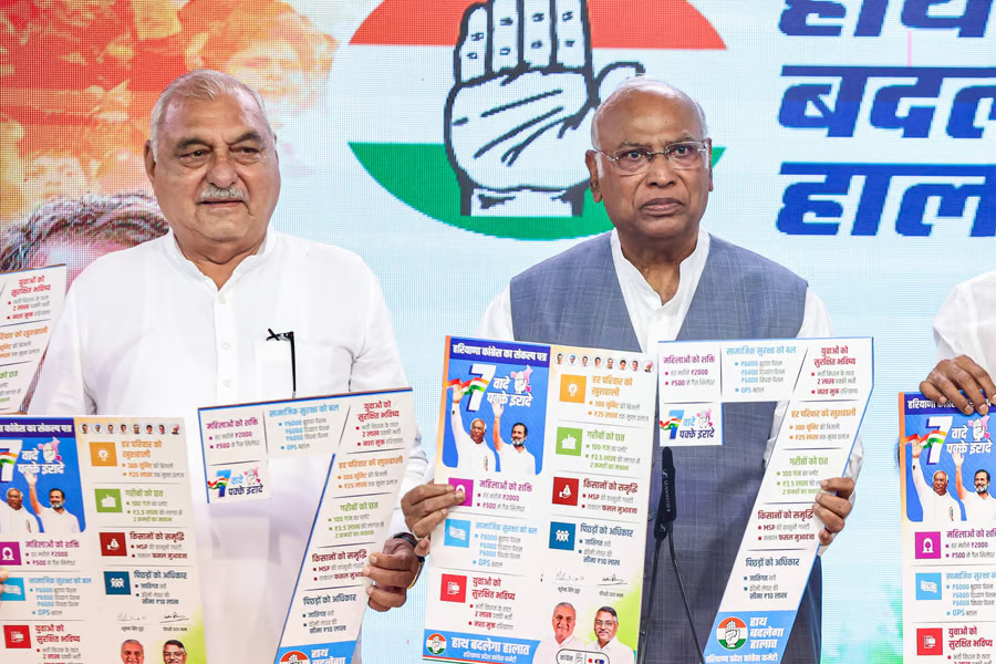 ফের লক্ষ্মীর ভাণ্ডার নকল, হরিয়ানায় ভোটে জিততে দেদার প্রতিশ্রুতি কংগ্রেসের